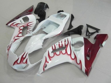 Best 1998-2002 Red Flame Yamaha YZF R6 Motorcycle Fairing UK