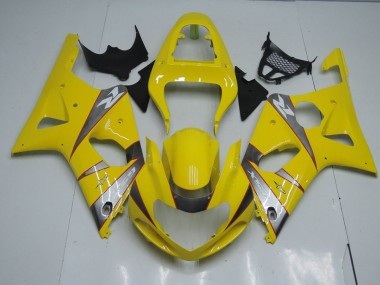 Best 2000-2002 Yellow and Grey Suzuki GSXR 1000 Motorcycle Fairings Kits UK