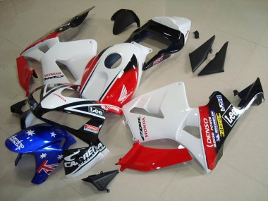 Best 2003-2004 White Black Red Lee Honda CBR600RR Motorcycle Fairing Kit UK