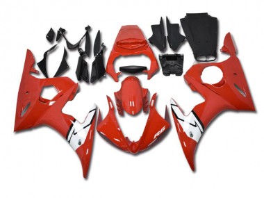 Best 2003-2005 Red White Yamaha YZF R6 Motorbike Fairing Kits UK