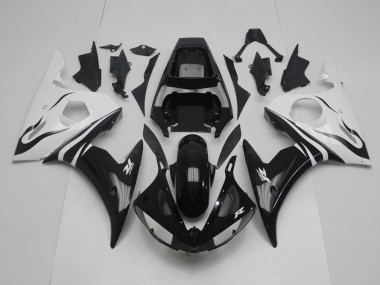 Best 2003-2005 Black and White Yamaha YZF R6 Motor Bike Fairings UK