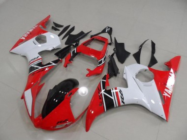 Best 2003-2005 Red and White and Black Yamaha YZF R6 Motorcycle Fairings Kits UK