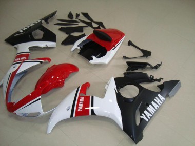 Best 2003-2005 Red White Matte Black Yamaha YZF R6 Moto Fairings UK