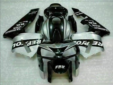 Best 2005-2006 Black Silver Repsol Honda CBR600RR Motorcycle Fairings Kit UK