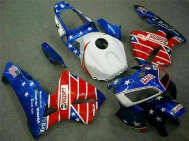 Best 2005-2006 Blue Red Cycle World Castrol Honda CBR600RR Motorcycle Fairings Kit UK