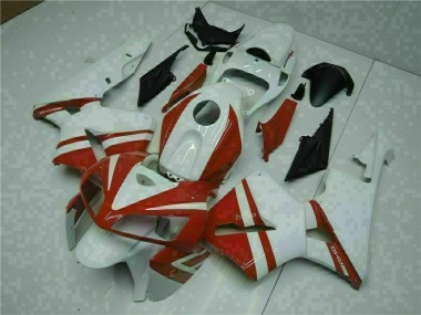 Best 2005-2006 White Red Honda CBR600RR Motorcycle Fairings UK