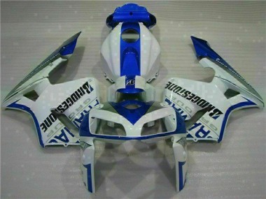 Best 2005-2006 White Blue Honda CBR600RR Motorcycle Fairing Kits UK