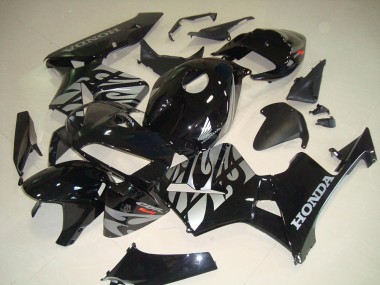 Best 2005-2006 Black White Flame Honda CBR600RR Bike Fairing UK