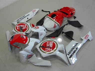 Best 2005-2006 Pearl White Lucky Strike Honda CBR600RR Motorcycle Fairings Kits UK