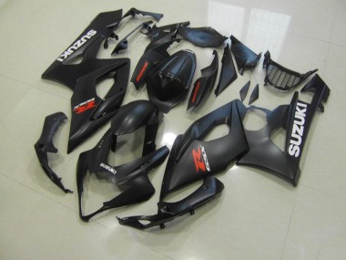 Best 2005-2006 Matte Black with White Decals Suzuki GSXR 1000 Bike Fairing Kit UK