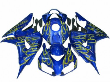 Best 2006-2007 Yellow Flame Blue Honda CBR1000RR Replacement Fairings UK