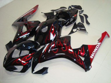 Best 2006-2007 Red Flame Honda CBR1000RR Motorcylce Fairings UK
