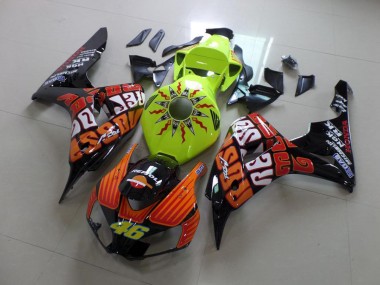Best 2006-2007 Rossi Fluro Green Honda CBR1000RR Motorcyle Fairings UK