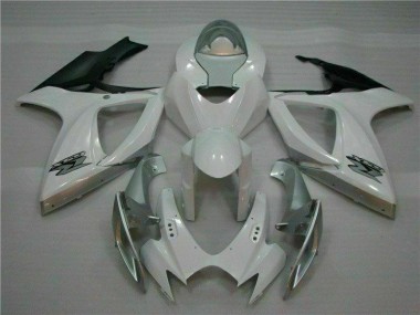 Best 2006-2007 White Silver Suzuki GSXR 600/750 Motorcycle Fairing Kit UK