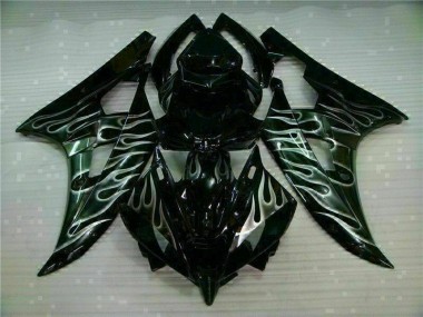 Best 2006-2007 Silver Flame Black Yamaha YZF R6 Motor Fairings UK