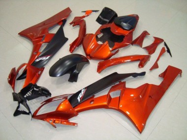 Best 2006-2007 Orange Matte Black Yamaha YZF R6 Motorcycle Fairing Kits UK