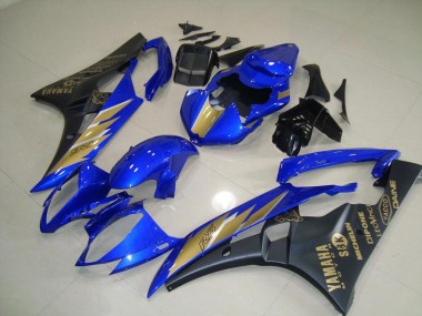 Best 2006-2007 Black Blue with Gold Sticker Yamaha YZF R6 Motorcycle Fairing UK