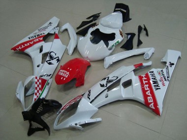 Best 2006-2007 White Red Abarth Yamaha YZF R6 Motorcycle Fairings UK