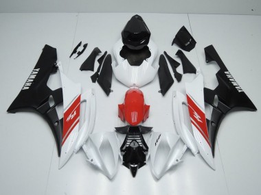 Best 2006-2007 White Red and Matte Black Yamaha YZF R6 Motorbike Fairings UK