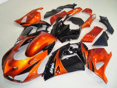 Best 2006-2011 Orange Black Kawasaki ZX14R ZZR1400 Motorbike Fairings UK