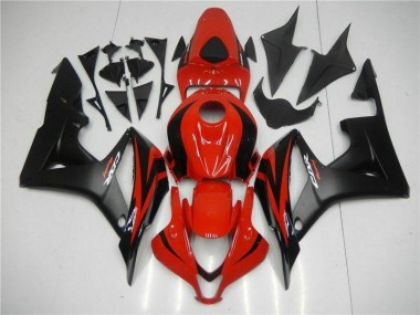 Best 2007-2008 Black Red Honda CBR600RR Motor Bike Fairings UK