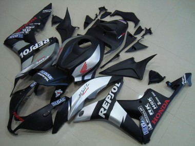 Best 2007-2008 Matte Black Silver Repsol Honda CBR600RR Motor Bike Fairings UK
