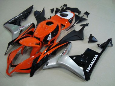 Best 2007-2008 Orange Silver Black Honda CBR600RR Motorcyle Fairings UK