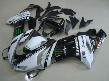 Best 2007-2008 White Monster Kawasaki ZX6R Motorcycle Fairings UK