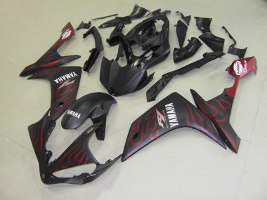 Best 2007-2008 Matte Red Flame Yamaha YZF R1 Motor Bike Fairings UK