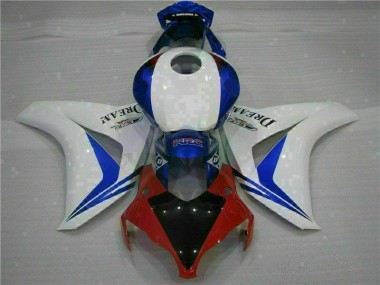 Best 2008-2011 White Blue Honda CBR1000RR Motorcycle Fairings Kits UK