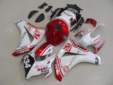 Best 2008-2011 White Red HARC Pro PIAA 634 Honda CBR1000RR Motor Fairings UK
