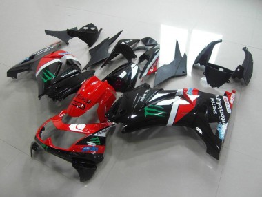 Best 2008-2012 Red and Black Monster Kawasaki ZX250R Bike Fairings UK