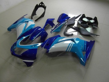 Best 2008-2012 Light and Dark Blue Kawasaki ZX250R Bike Fairing Kit UK
