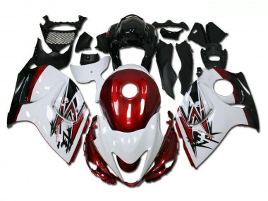 Best 2008-2019 White Red Suzuki GSXR 1300 Hayabusa Motorcycle Fairings Kits UK