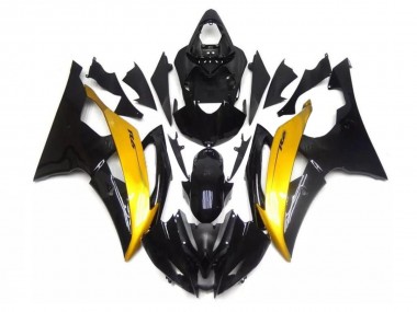 Best 2008-2016 Black Gold Yamaha YZF R6 Motorcycle Fairing Kits UK
