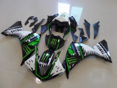 Best 2009-2011 White Green Big Monster Yamaha YZF R1 Motor Fairings UK