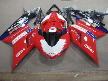 Best 2007-2014 Red White Info Strada Ducati 1098 Motorcyle Fairings UK