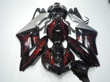 Best 2004-2005 Black Red Flame Honda CBR1000RR Motorbike Fairing UK