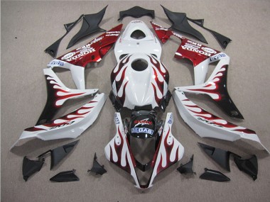 Best 2004-2005 White Red Flame SHARK Honda CBR1000RR Motorbike Fairing UK
