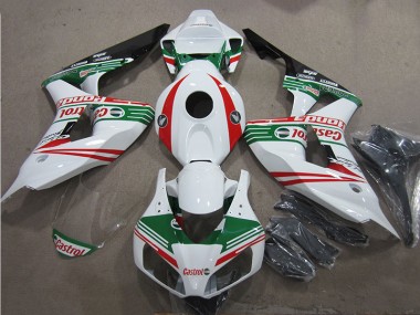 Best 2006-2007 White Green Red Castrol Honda CBR1000RR Motorcycle Fairings Kit UK