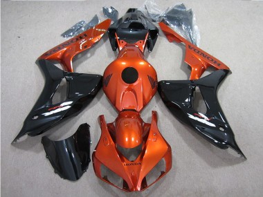Best 2006-2007 Black Orange Honda CBR1000RR Motorcycle Fairings Kit UK