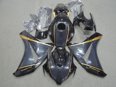 Best 2008-2011 Black Gold Fireblade Honda CBR1000RR Motorbike Fairing Kits UK