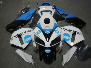 Best 2005-2006 White Blue Konica Minolta Honda CBR600RR Motorcycle Fairing Kits UK