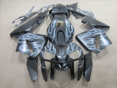 Best 2005-2006 Black Silver Flame Honda CBR600RR Replacement Motorcycle Fairings UK