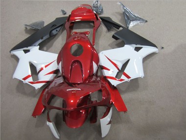 Best 2005-2006 Red White Honda CBR600RR Motorcycle Fairings UK