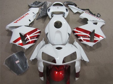 Best 2005-2006 White Red Honda CBR600RR Motorcycle Fairing Kit UK