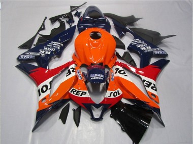 Best 2007-2008 Orange Blue Black Repsol Honda CBR600RR Motorcycle Fairings UK