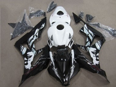 Best 2007-2008 Black White Honda CBR600RR Motorcycle Fairings UK