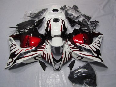Best 2009-2012 White Black Red Flame Honda CBR600RR Replacement Fairings UK