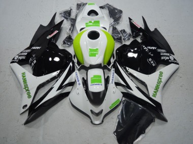 Best 2009-2012 Black White Green Hannspree Honda CBR600RR Motorcycle Fairing Kit UK